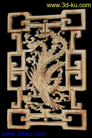 中式木雕花片模型的图片4
