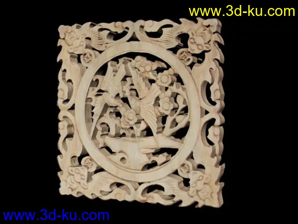 中式木雕花片模型的图片6