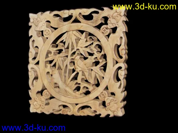 中式木雕花片模型的图片7