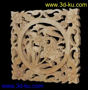 中式木雕花片模型的图片8