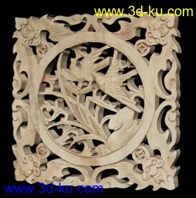 中式木雕花片模型的图片9