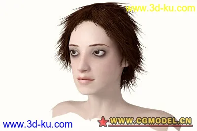 清纯短发美女头部模型的图片2