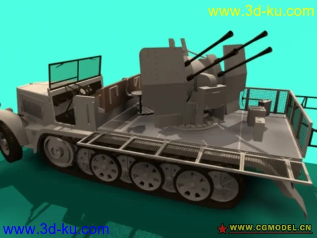 二战德国4管防空炮（高级货）MAX格式模型的图片1