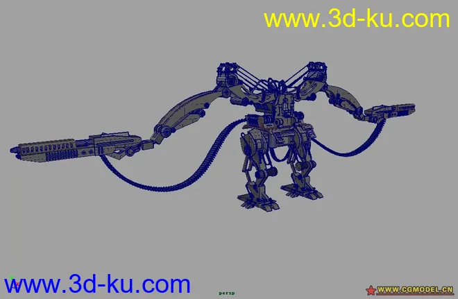 maya强大的机器人模型的图片1