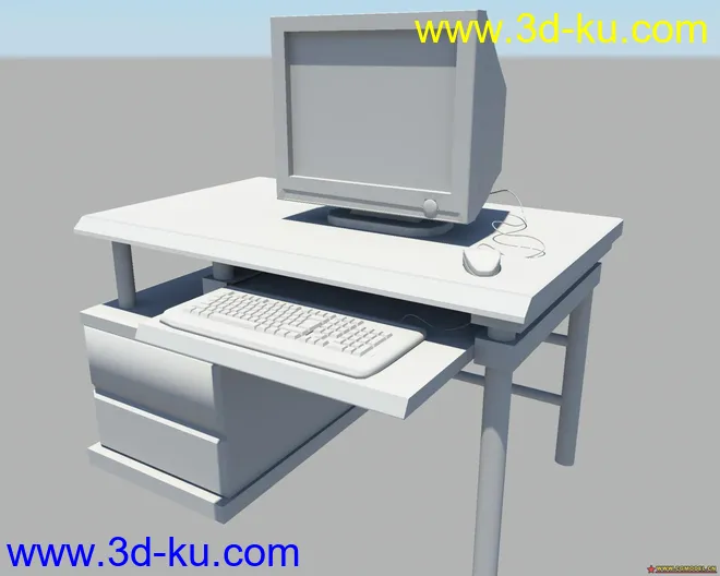 办公室电脑电脑桌模型的图片1