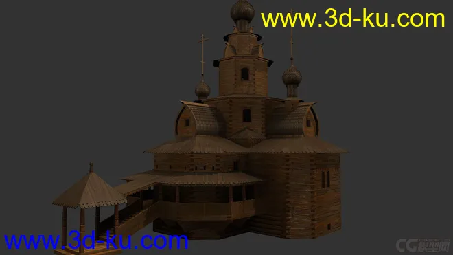 一个古老部落风格的木头房子模型的图片2