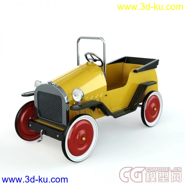 Old Toy Yellow Car玩具车模型的图片1