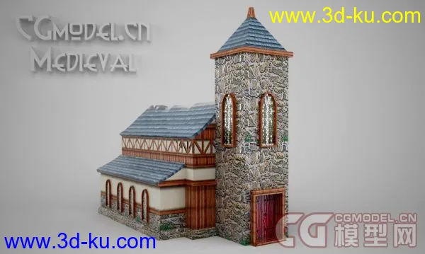 Medieval Church欧式房子欧式建筑模型的图片1