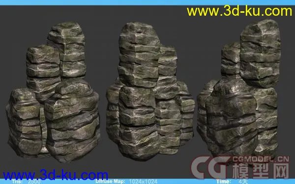 游戏场景用的石头模型的图片1