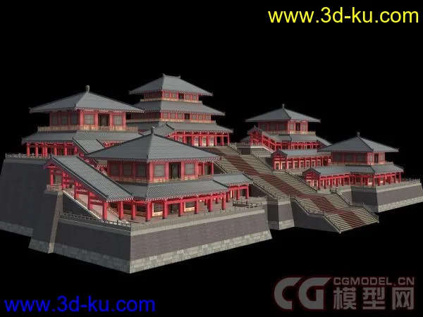 阿房宫主宫古代建筑模型的图片1
