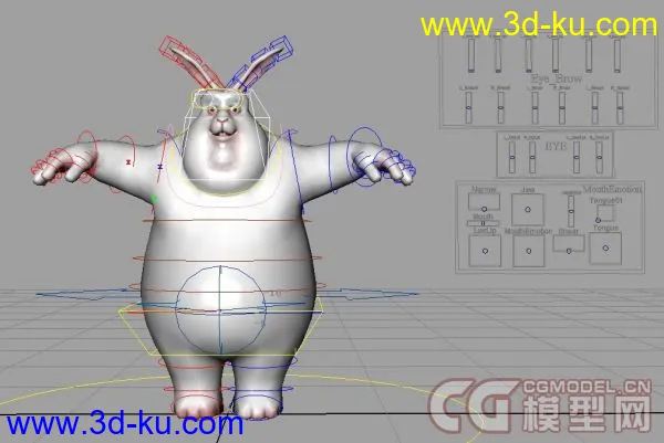 大雄兔模型带绑定和贴图的图片2