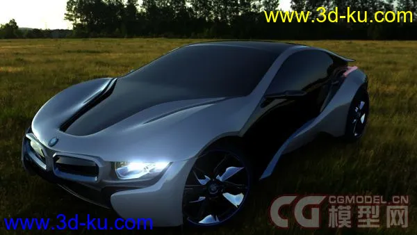 BMW  概念车i8 加内饰 贴图 材质 场景模型的图片3