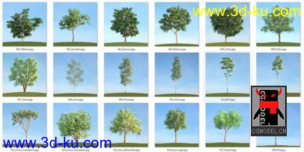 80套低面树木植物3D模型合辑的图片1
