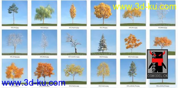 80套低面树木植物3D模型合辑的图片2