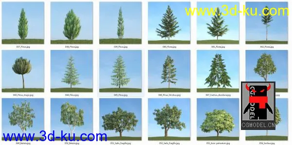 80套低面树木植物3D模型合辑的图片3