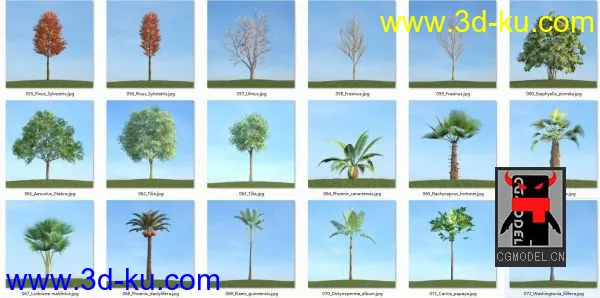80套低面树木植物3D模型合辑的图片4