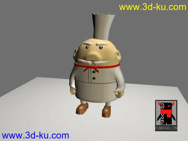 卡通人物Q版厨师老头模型的图片1