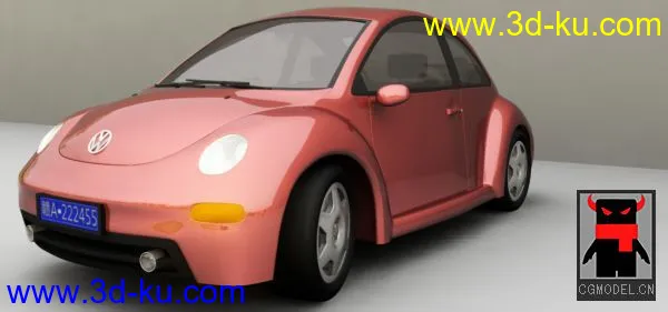 大众甲壳虫汽车渲染  maya汽车模型下载的图片1