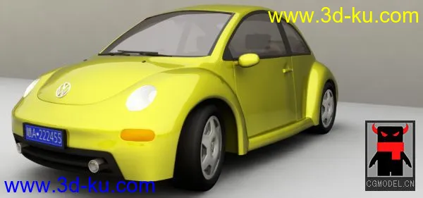 大众甲壳虫汽车渲染  maya汽车模型下载的图片2