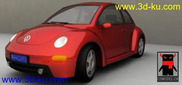 大众甲壳虫汽车渲染  maya汽车模型下载的图片6