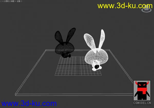 LOVE兔兔模型（黑+白）CG网首发下载的图片1