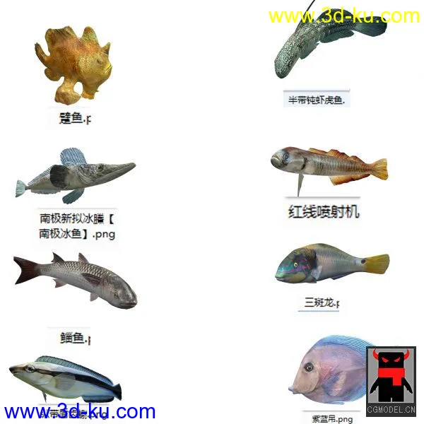 8个鱼模型带贴图材质的图片2