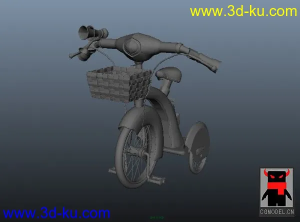 maya模型下载可爱的三轮电单车的图片1
