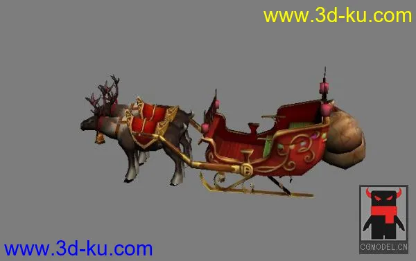 圣诞节合集：骑乘麋鹿、雪橇、鹿、雪人、礼物模型的图片4
