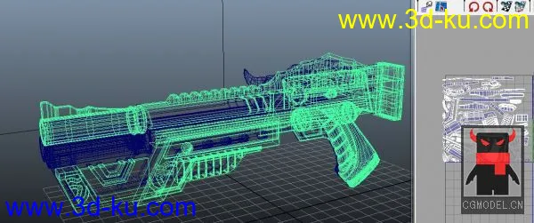 霸气的一把科幻武器 高模+UV模型的图片3
