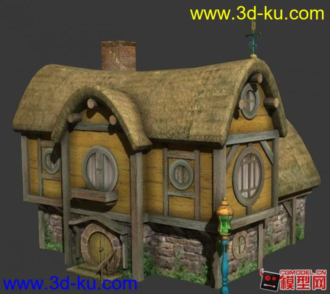一套欧洲中世纪游戏房屋 模型下载的图片5