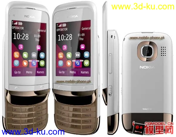 诺基亚Nokia-C2-02-2手机模型下载的图片1