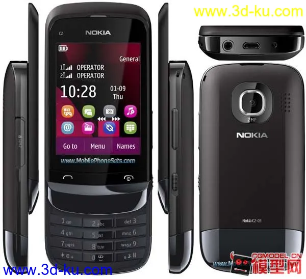 诺基亚Nokia-C2-02-2手机模型下载的图片2