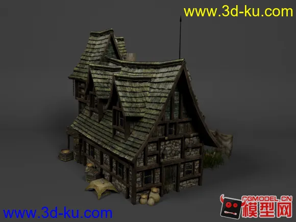 西洋中古世纪房子模型下载02的图片2