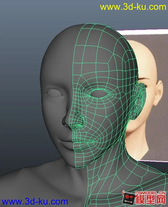 布线参考 女性人体 maya 模型 下载的图片2