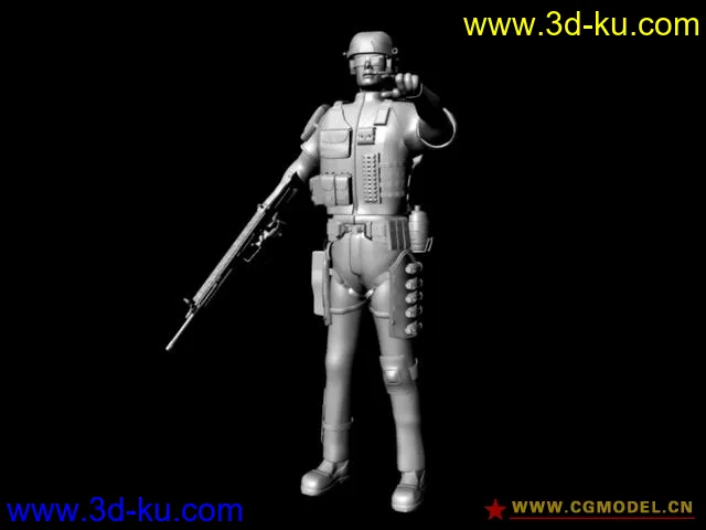 士兵带武器模型的图片1