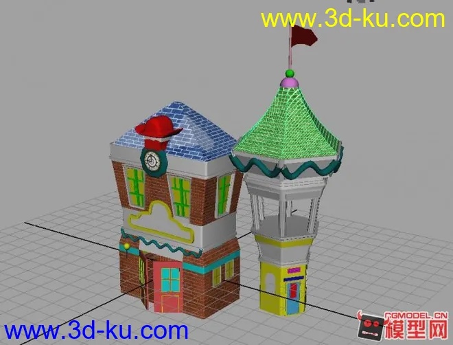 用maya做的一个迪斯尼房子模型的图片1