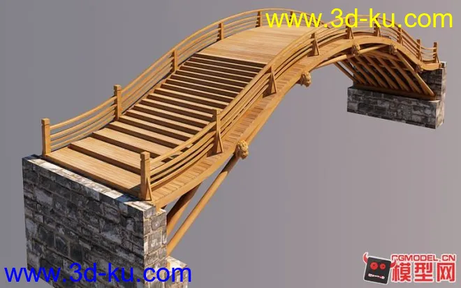 仿古实木桥梁模型的图片1