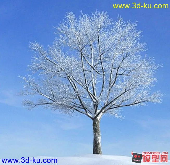 漂亮冬天雪景树模型的图片1
