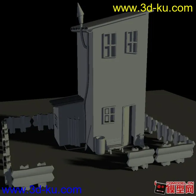 一个卡通的房子小场景模型的图片1