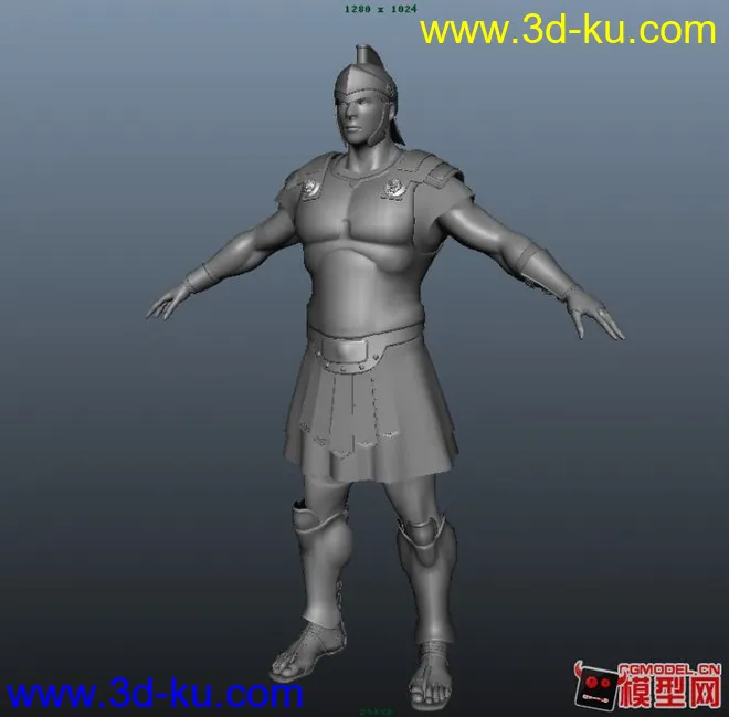 标准男人体、精模、古罗马、战士、有UV模型的图片1