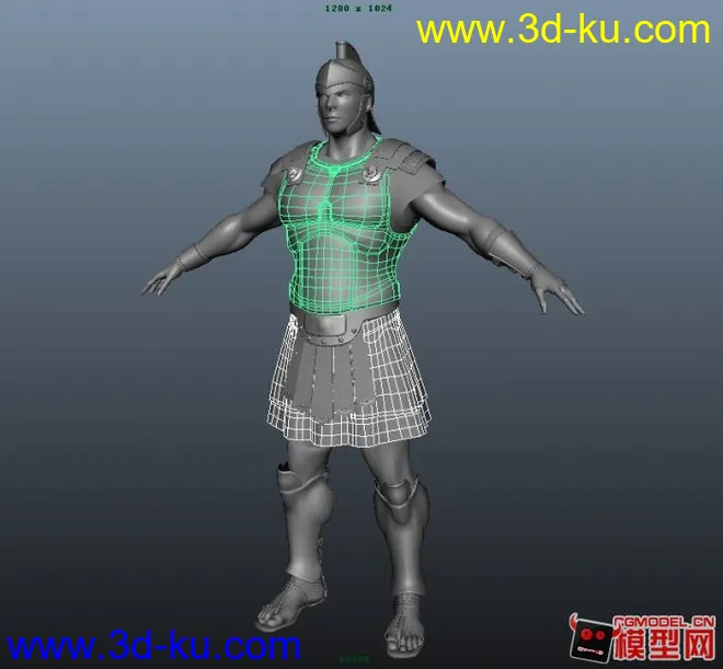 标准男人体、精模、古罗马、战士、有UV模型的图片2