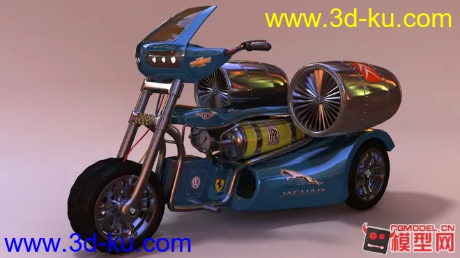 自制豪华三轮车一辆模型的图片1