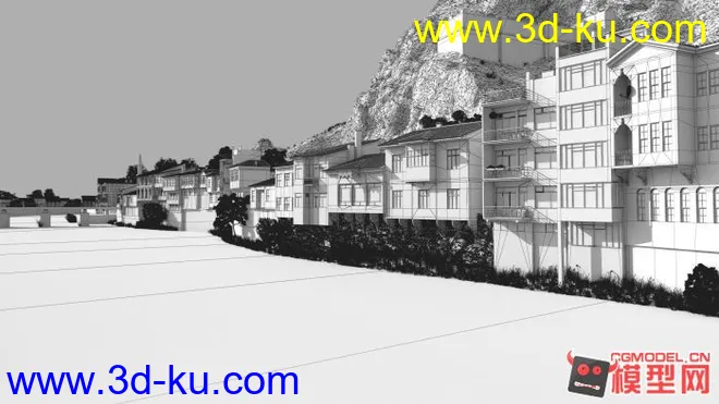AE_超写实水边城镇模型的图片2