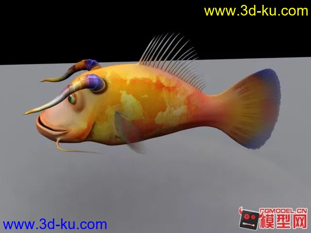 傻萌傻萌的牛角鱼模型的图片2