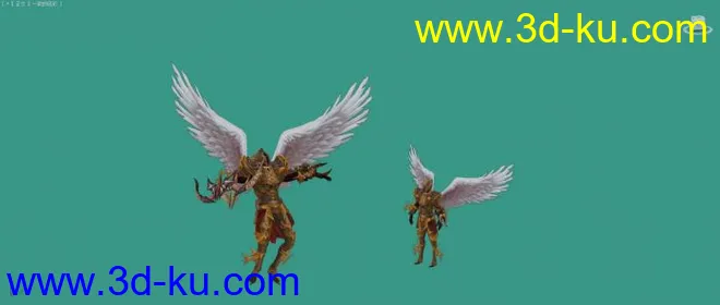 男战士带翅膀模型动画的图片1