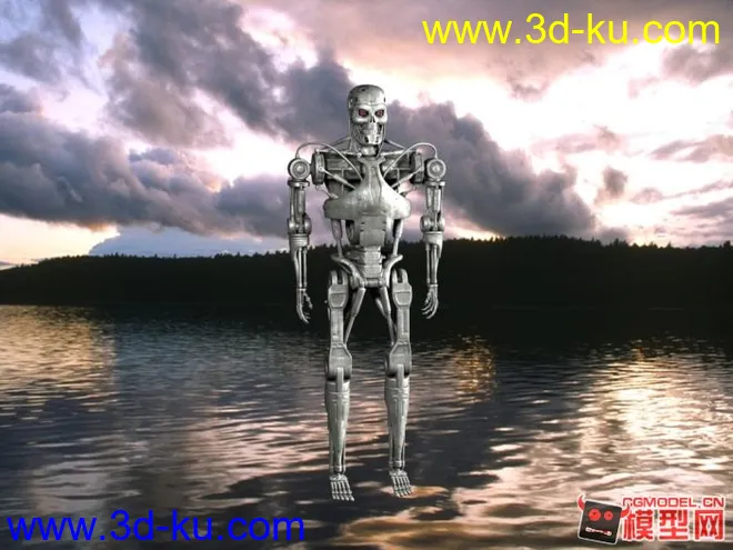 终结者2 骨架机器人模型T-800 （带骨骼,控制器）模型下载的图片1