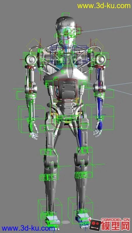 终结者2 骨架机器人模型T-800 （带骨骼,控制器）模型下载的图片2