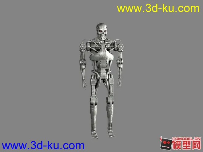 终结者2 骨架机器人模型T-800 （带骨骼,控制器）模型下载的图片3