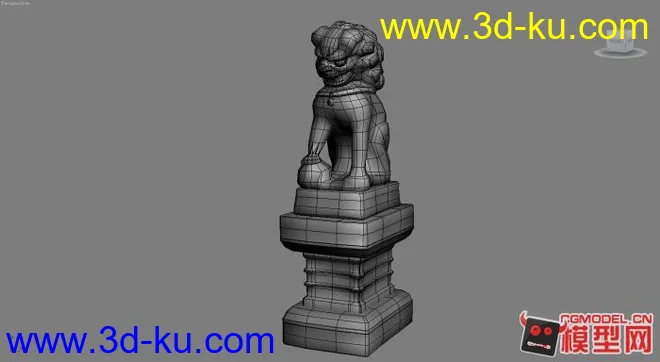 少林寺门口的石狮子魔心，没有材质模型的图片2