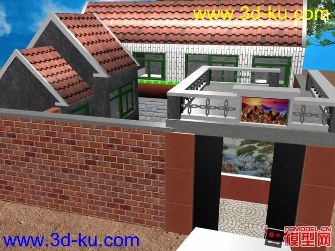 北方农村房屋模型的图片1